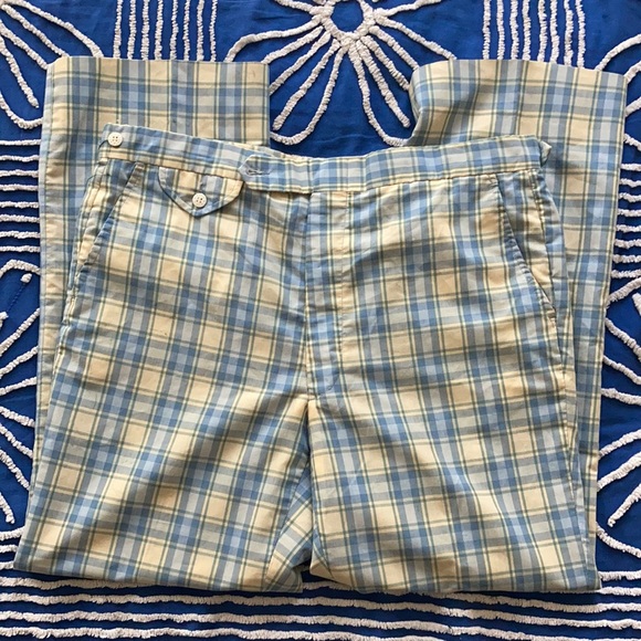 Vintage 90โs Izod Checkered Bootcut Golf Pants Unisex High Waisted 10/12 - Picture 6 of 11